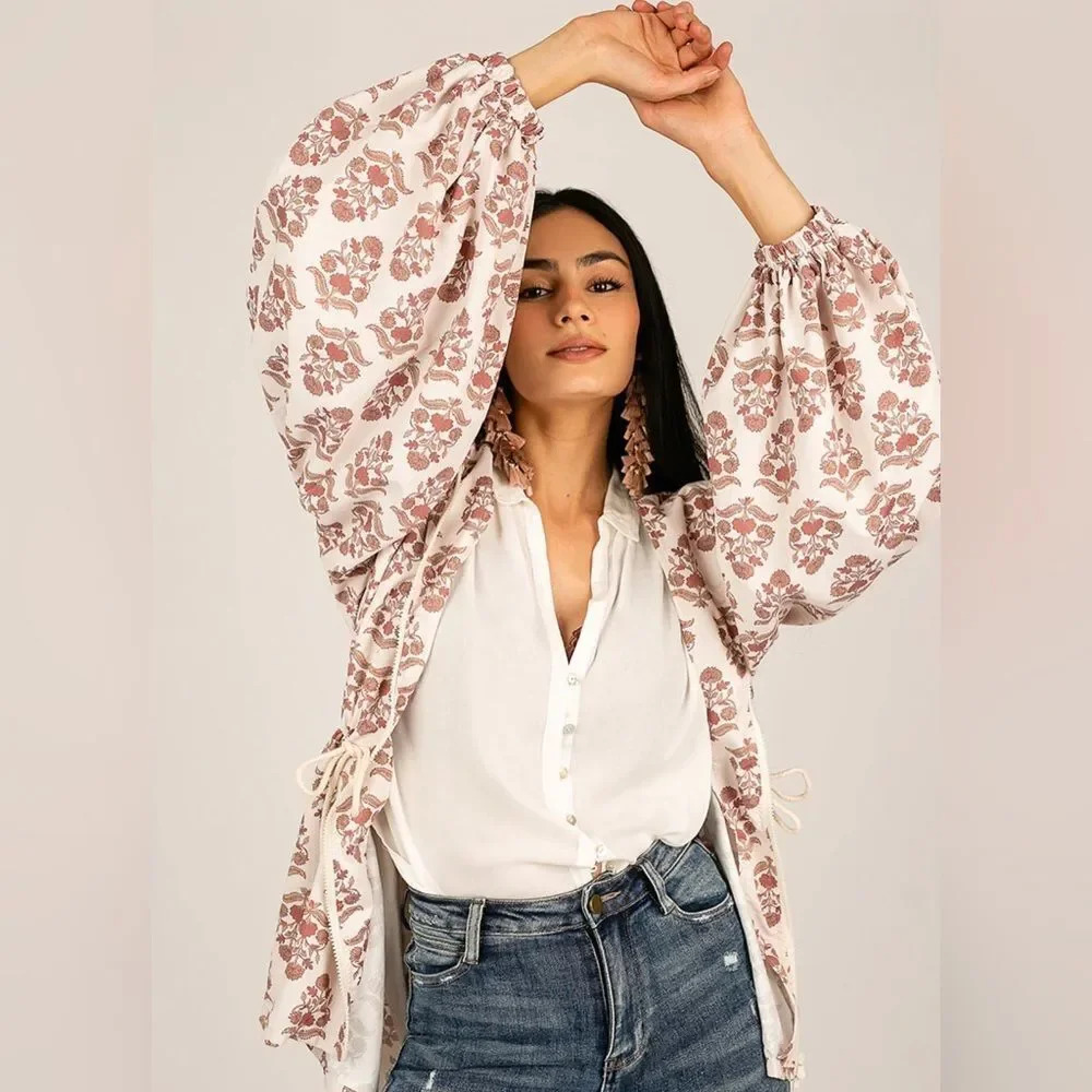 Joyfolie NWT Boho light jacket Luca in cream block XL sold out Gorgeous - Picture 3 of 9